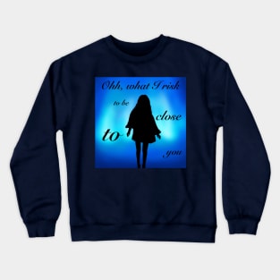 faouzia silhouette with lyrics and blue northern lights Crewneck Sweatshirt